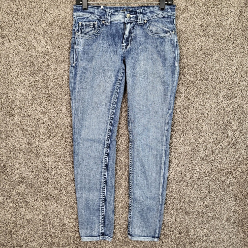 Red Rivet Jeans Womens Size‎ 5 Blue Wash Skinny Stretch Embroidered Pockets